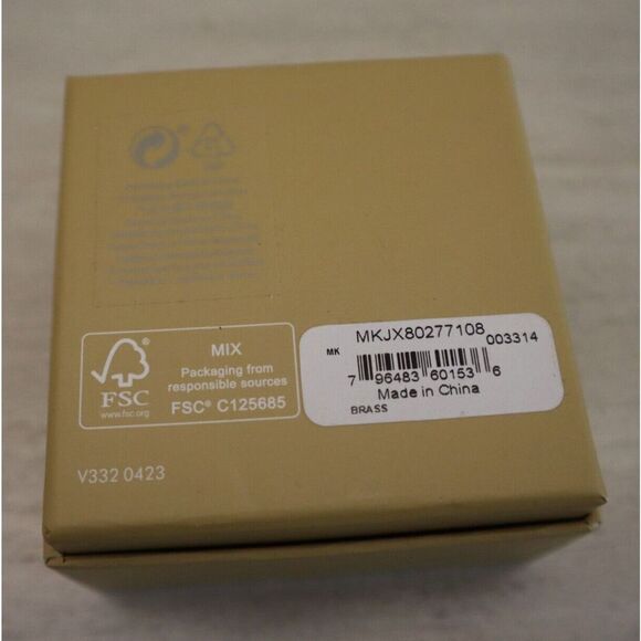 Michael Kors MKJX80277108 Women Sz 8 Gold Crystal Pavé MK Logo Fashion Ring - Picture 6 of 6